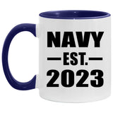 Navy Established Est. 2023 - 11oz Accent Mug Purple