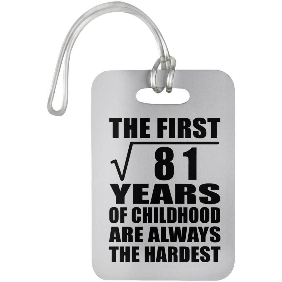 9th Birthday Square Root of 81 Years of Childhood - Luggage Bag Tag