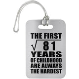 9th Birthday Square Root of 81 Years of Childhood - Luggage Bag Tag
