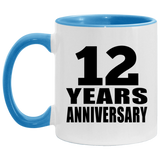 12th Anniversary 12 Years - 11oz Accent Mug Blue