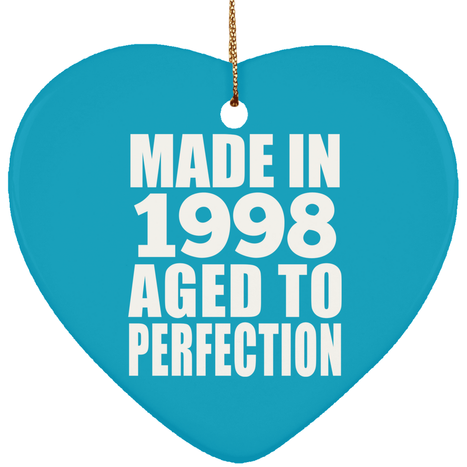 26th Birthday Made In 1998 Aged to Perfection - Heart Ornament