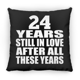 24th Anniversary 24 Years Still In Love After These Years - Throw Pillow Black
