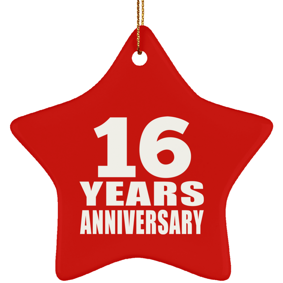 16th Anniversary 16 Years - Star Ornament