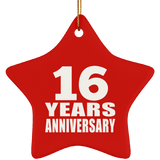 16th Anniversary 16 Years - Star Ornament