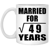7th Anniversary Married For Square Root of 49 Years - 11oz Coffee Mug