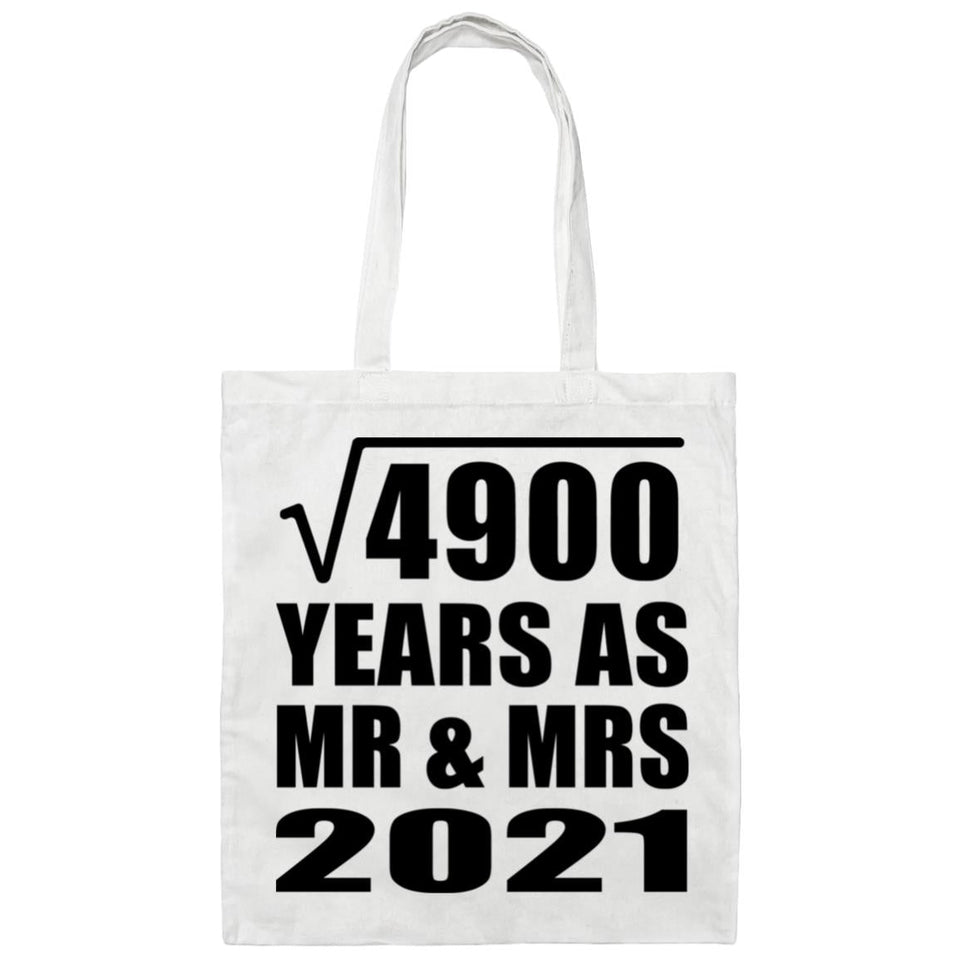 70th Anniversary Square Root of 4900 Years As Mr & Mrs 2021 - Tote Bag White