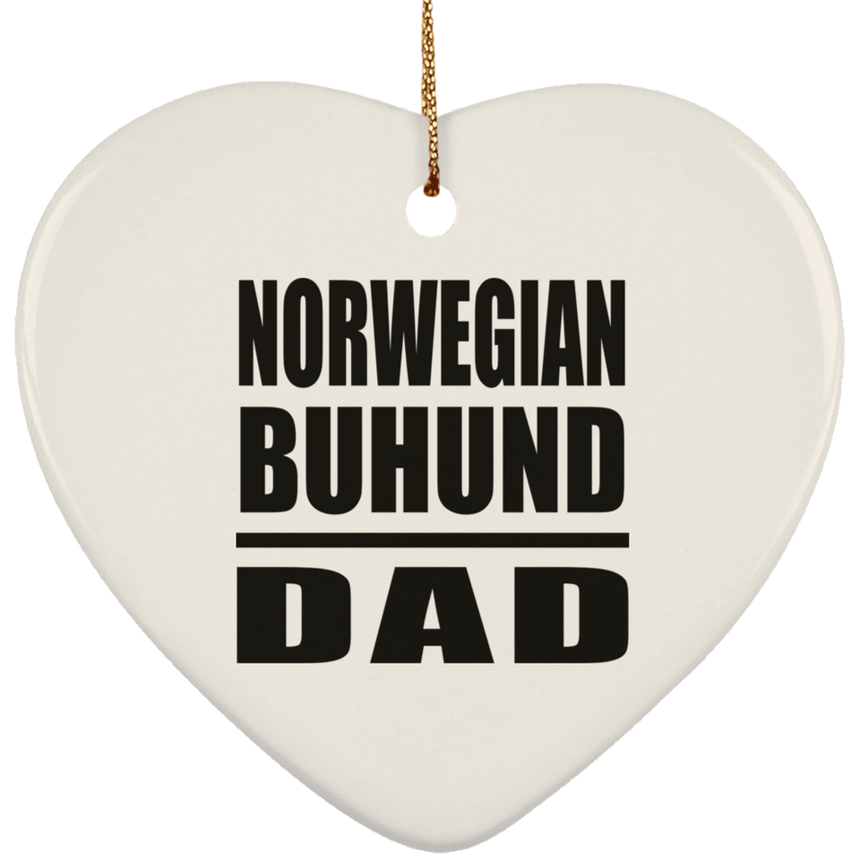 Norwegian Buhund Dad - Heart Ornament