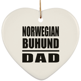 Norwegian Buhund Dad - Heart Ornament