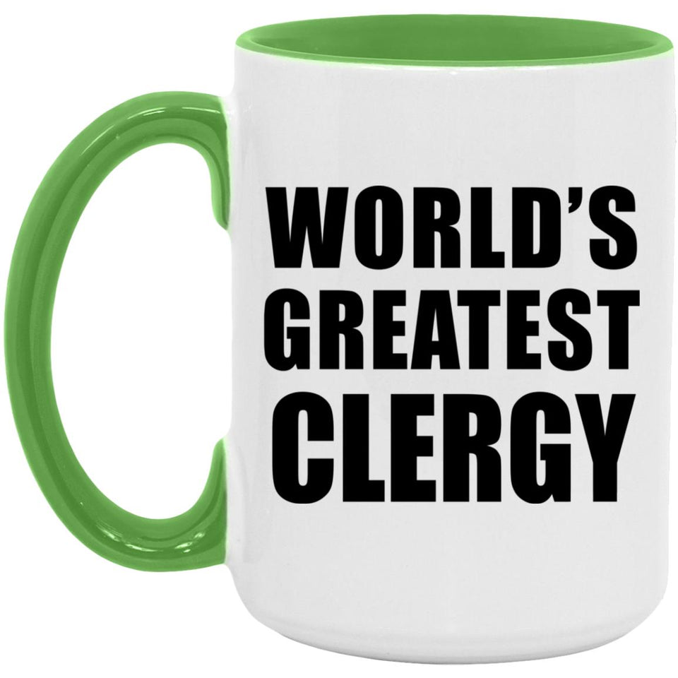 World's Greatest Clergy - 15oz Accent Mug Green