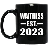 Waitress Established EST. 2023 - 11oz Coffee Mug Black