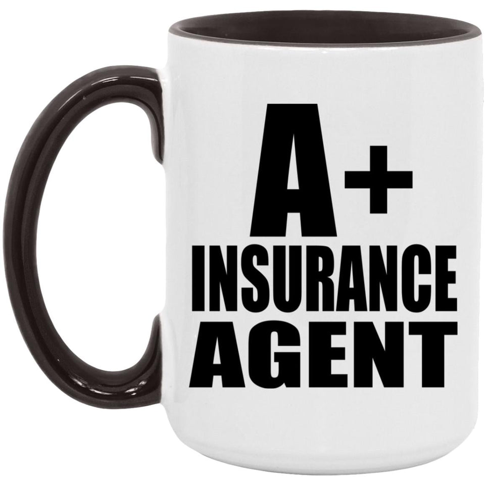 A+ Insurance Agent - 15oz Accent Mug Black