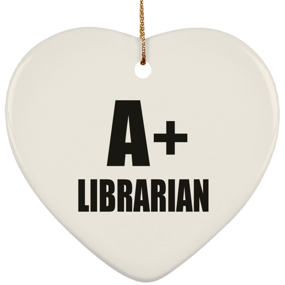 A+ Librarian - Heart Ornament