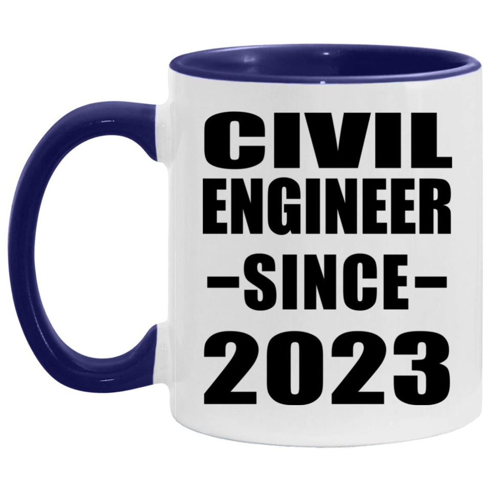 Civil Engineer Since 2023 - 11oz Accent Mug Purple