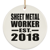 Sheet Metal Worker Established EST. 2018 - Circle Ornament