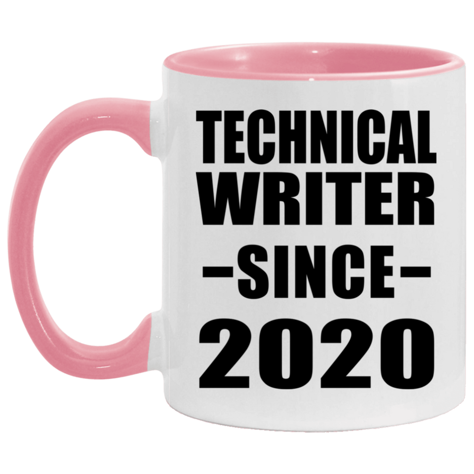 Technical Writer Since 2020 - 11oz Accent Mug Pink