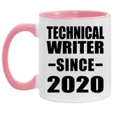 Technical Writer Since 2020 - 11oz Accent Mug Pink