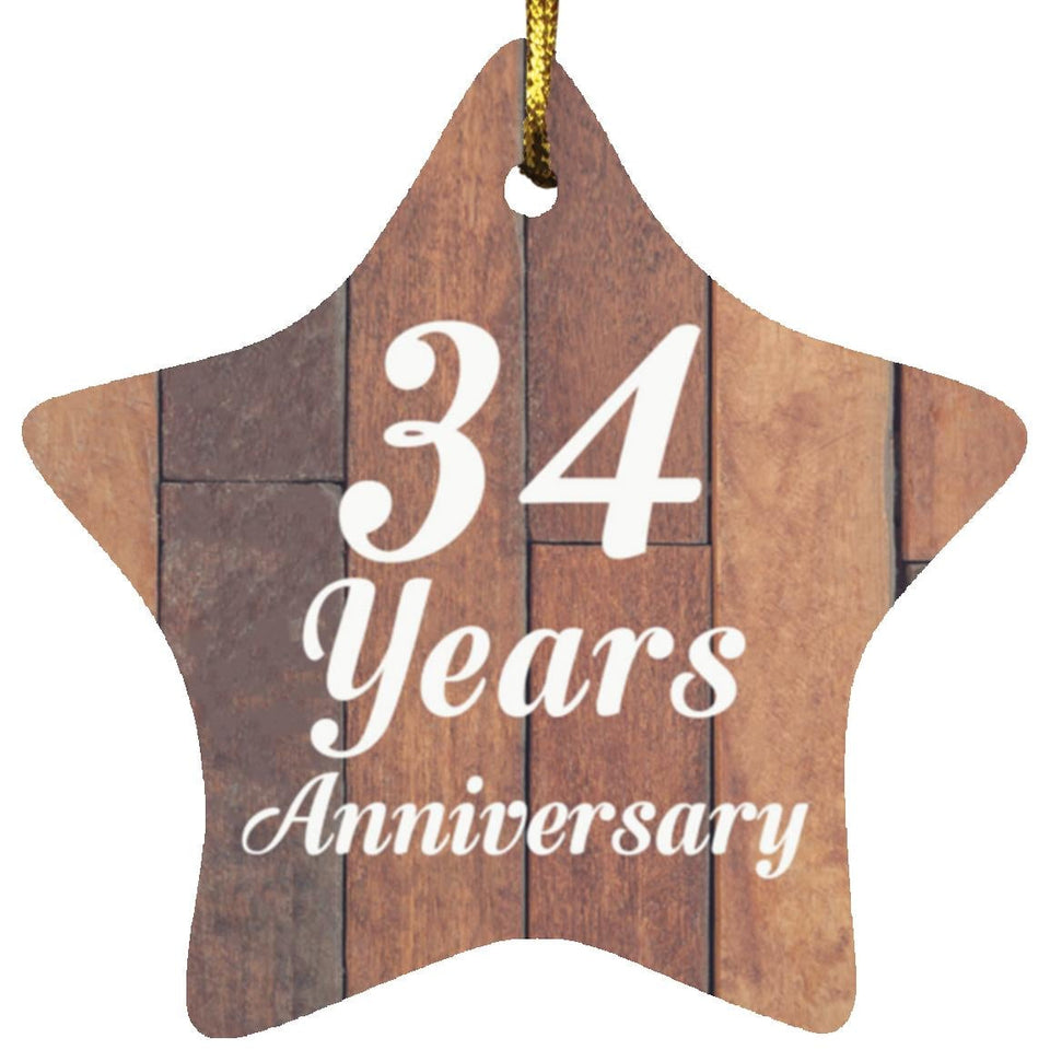 34th Anniversary 34 Years Anniversary - Star Ornament E