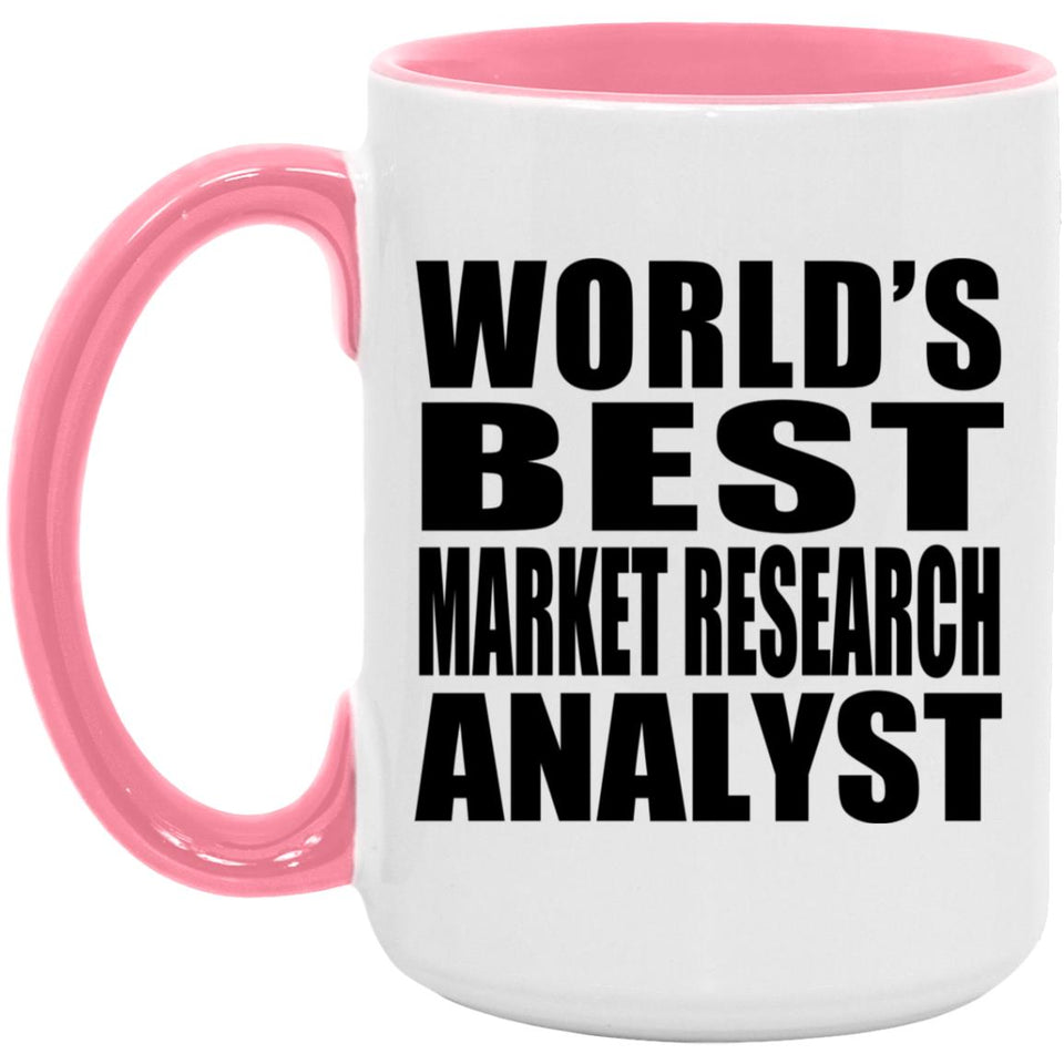 World's Best Market Research Analyst - 15oz Accent Mug Pink