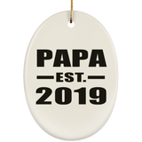 Papa Established EST. 2019 - Oval Ornament