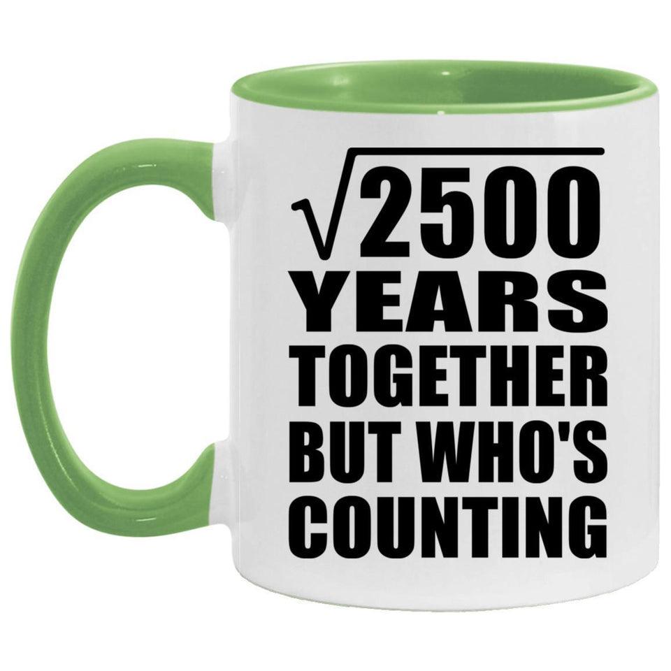 50th Anniversary Square Root of 2500 Years Who's Counting - 11oz Accent Mug Green