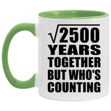 50th Anniversary Square Root of 2500 Years Who's Counting - 11oz Accent Mug Green