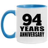 94th Anniversary 94 Years - 11oz Accent Mug Blue