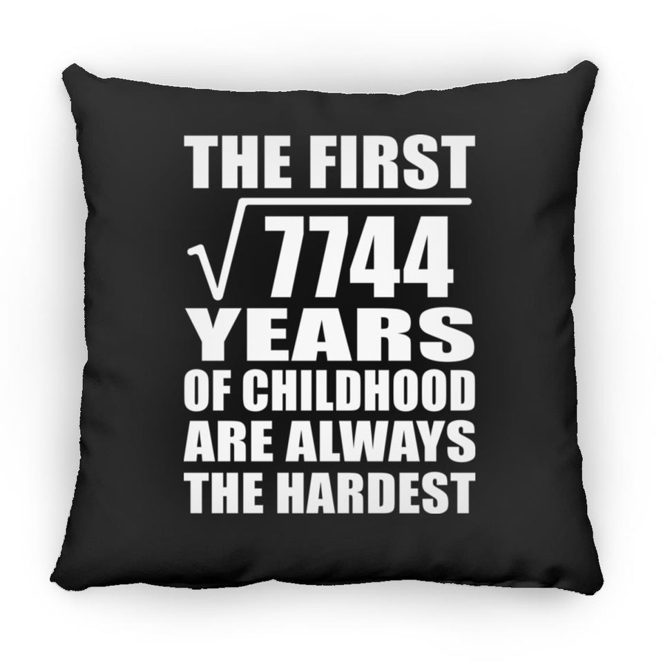 88th Birthday Square Root of 7744 Years of Childhood - Throw Pillow Black