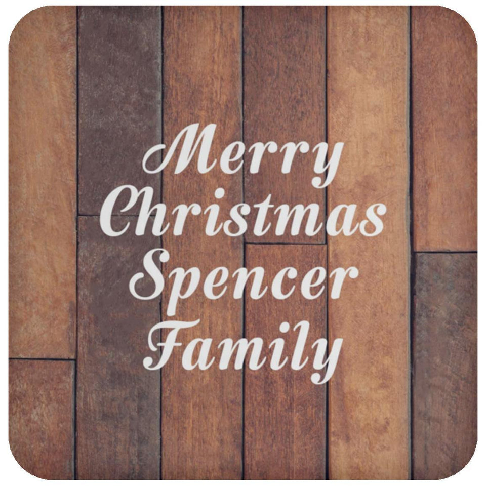 Merry Christmas Spencer Family - Drink Coaster E