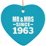 61st Anniversary Mr & Mrs Since 1963 - Heart Ornament