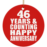 Happy 46th Anniversary 46 Years & Counting - Circle Ornament