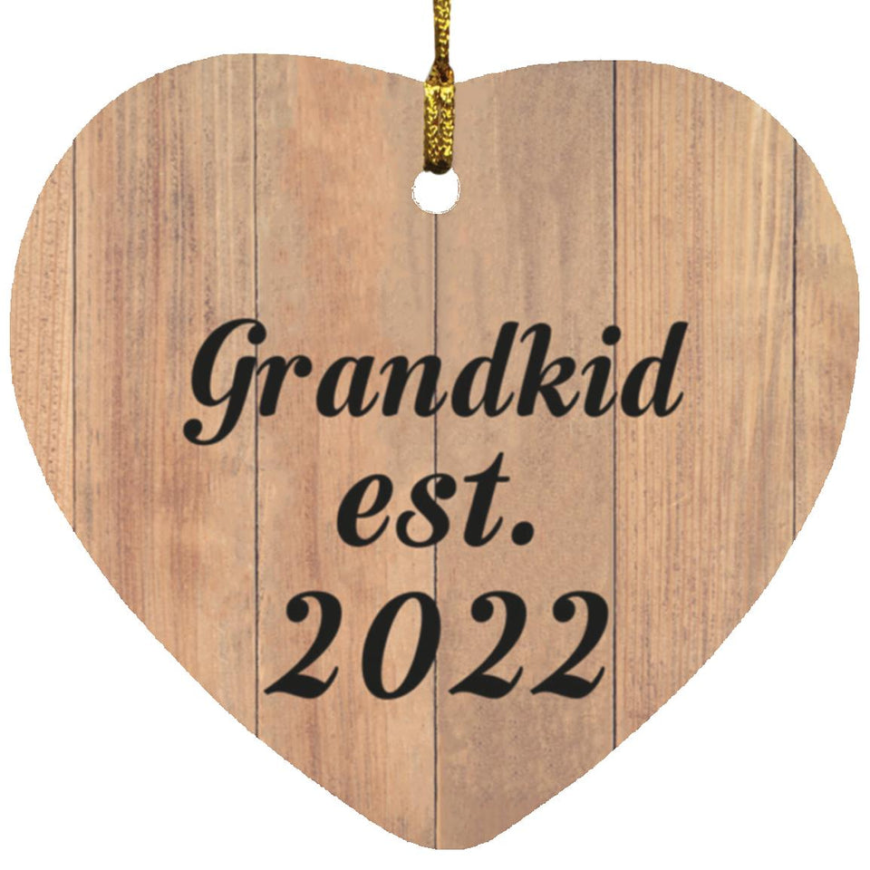 Grandkid Established EST. 2022 - Heart Ornament C