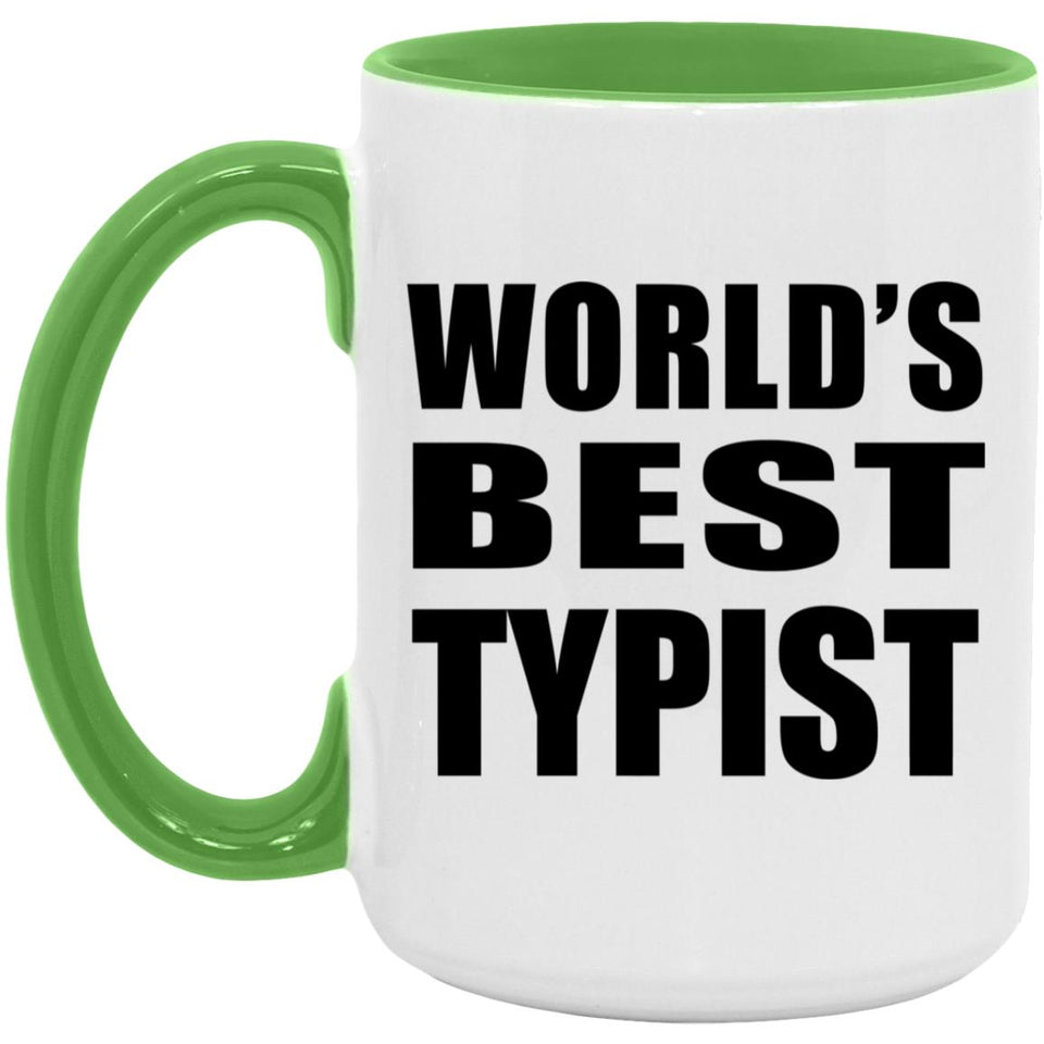 World's Best Typist - 15oz Accent Mug Green