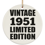 73rd Birthday Vintage 1951 Limited Edition - Circle Ornament