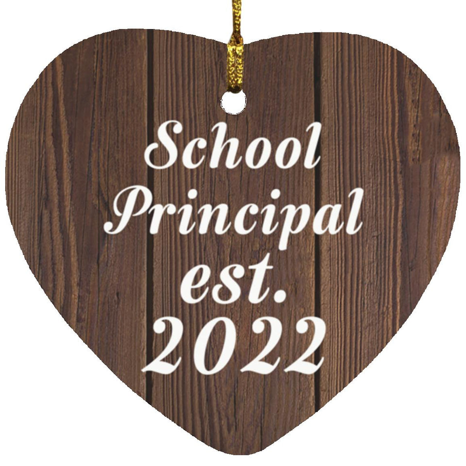 School Principal Established Est. 2022 - Heart Ornament D