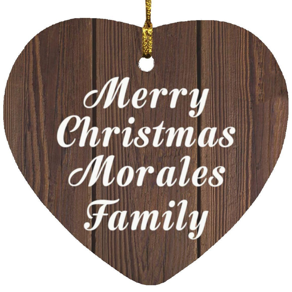 Merry Christmas Morales Family - Heart Ornament D