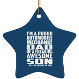 Proud Automobile Mechanic Dad Of Awesome Son - Star Ornament