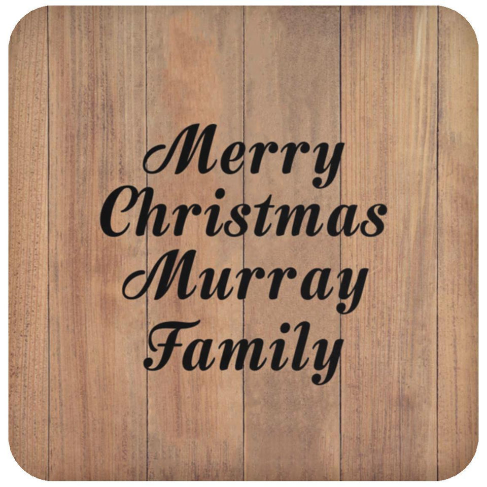 Merry Christmas Murray Family - Drink Coaster C