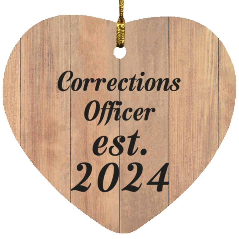 Corrections Officer Established Est. 2024 - Heart Ornament C