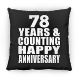 Happy 78th Anniversary 78 Years & Counting - Throw Pillow Black