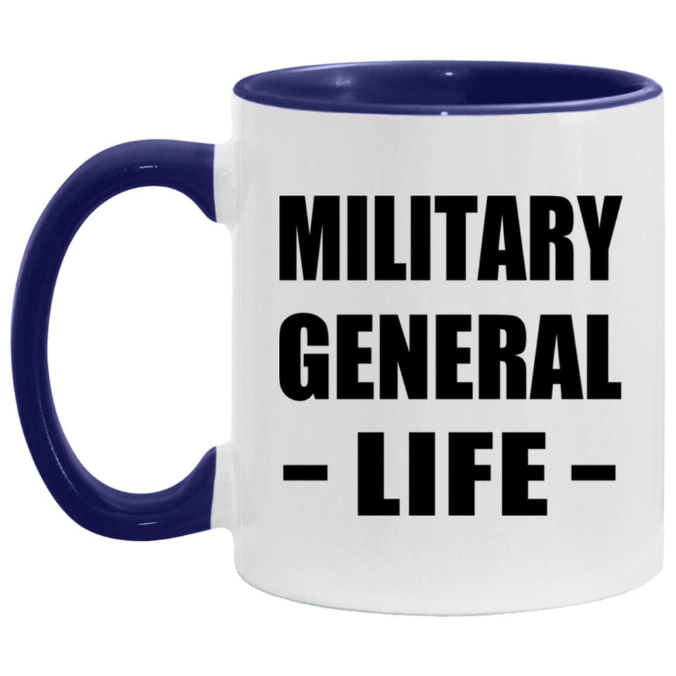 Military General Life - 11oz Accent Mug Purple