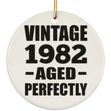 42nd Birthday Vintage 1982 Aged Perfectly - Circle Ornament