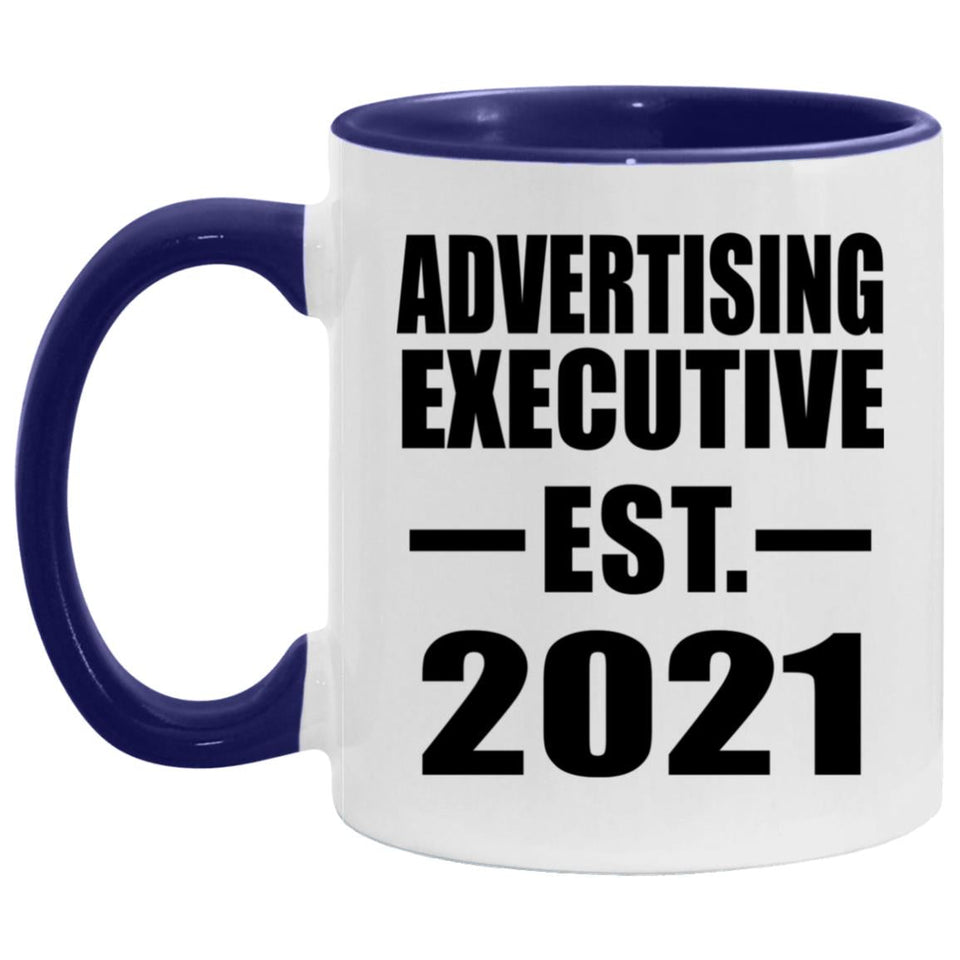 Advertising Executive Established Est. 2021 - 11oz Accent Mug Purple
