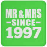 27th Anniversary Mr & Mrs Since 1997 - Drink Coaster
