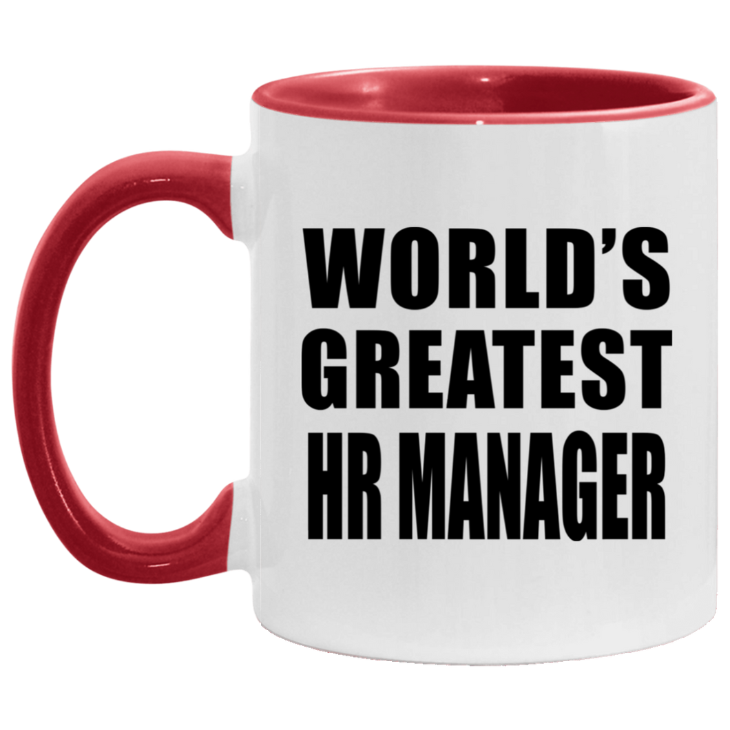 World's Greatest HR Manager - 11oz Accent Mug Red