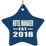 Hotel Manager Established EST. 2018 - Star Ornament