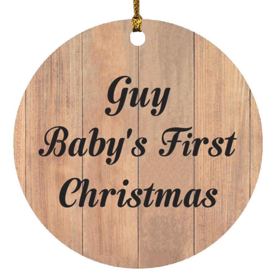 Guy Baby's First Christmas - Circle Ornament C