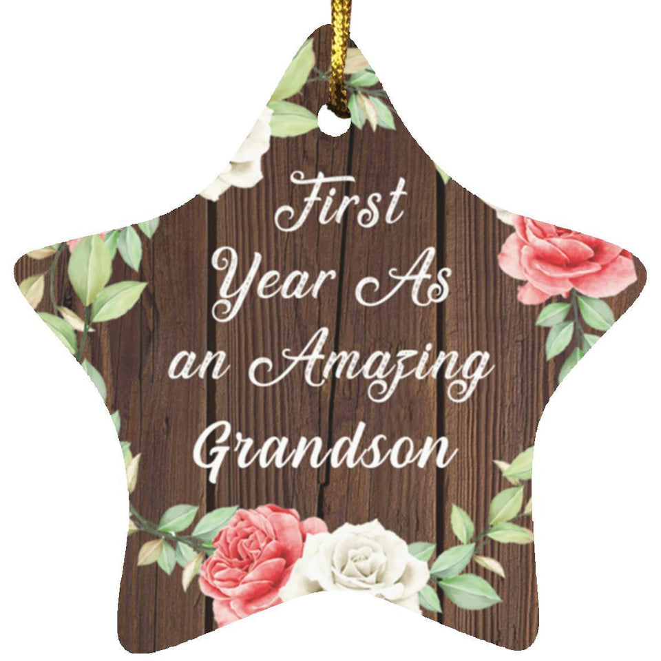 First Year As An Amazing Grandson - Star Ornament A