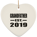 Grandfather Established EST. 2019 - Heart Ornament