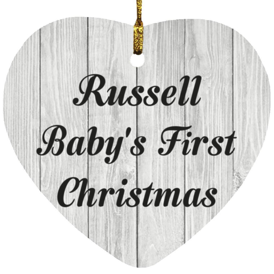 Russell Baby's First Christmas - Heart Ornament F