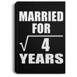 2nd Anniversary Married For Square Root of 4 Years - Canvas Portrait